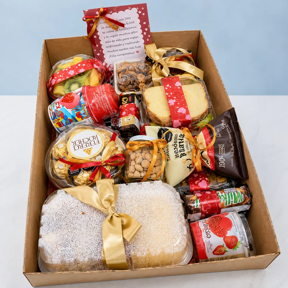 Bandeja gourmet personalizada con corazón de Ferrero